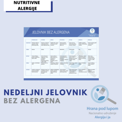 nedeljni jelovnik bez alergena