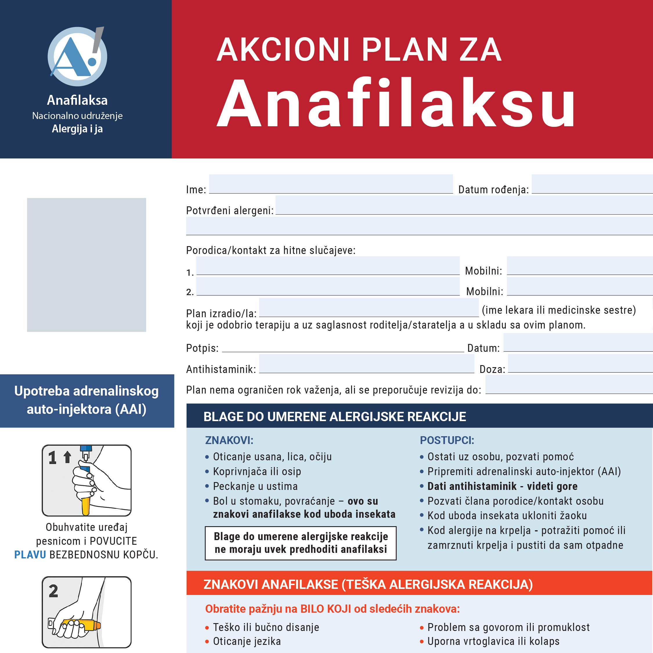 Akcioni plan za anafilaksu