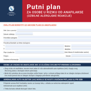 Putni plan za osobe u riziku od anafilake